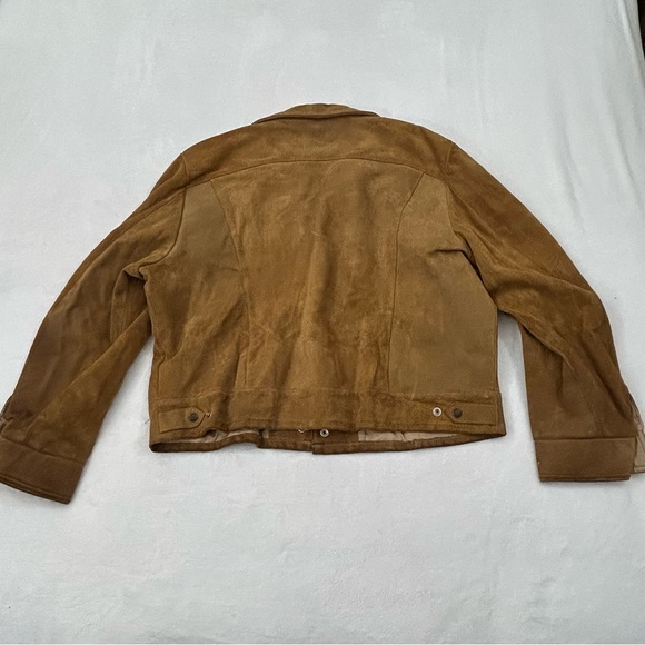 Vintage 60s/70s Gale-Sobel Sportswear Brown Suede Leather Trucker Jacket Size 52 - Picture 14 of 16